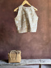 top linen beige flowers