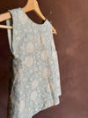 light blue linen top