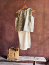 light blue linen top
