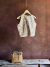top linen beige flowers