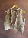 top linen beige flowers
