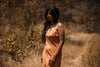summer dress silk beige or rust