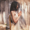 summer dress silk beige or rust