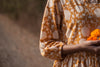 Yellow flower lotus dress