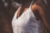 linen white golden top