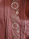 Pink loose flower embroidery shirt