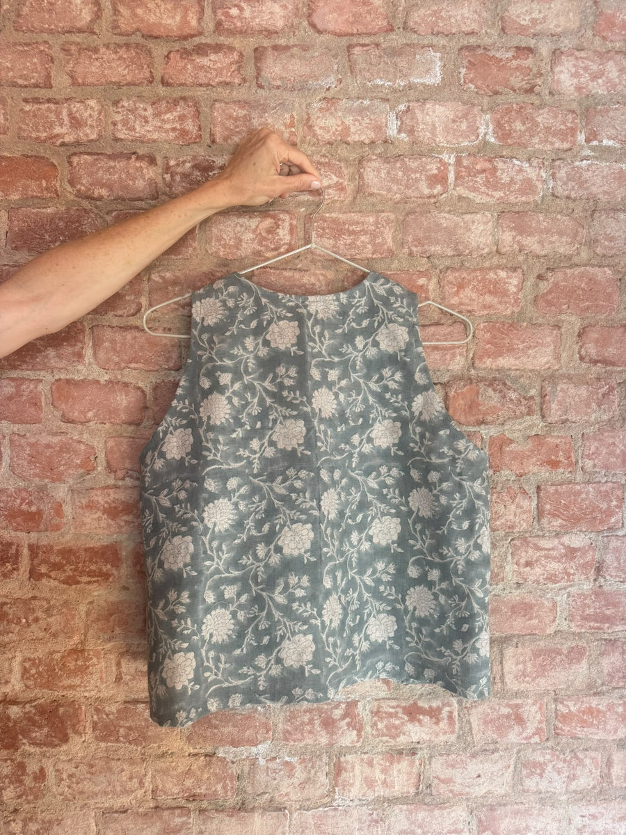 Top Linen dark blue