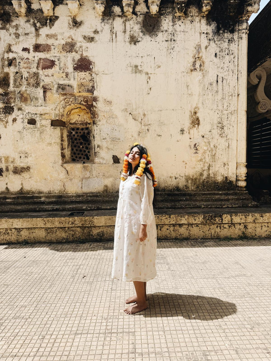 wildflower embroidered dress