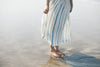 blue stripe cotton skirt
