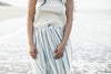 blue stripe cotton skirt