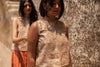 top linen beige flowers